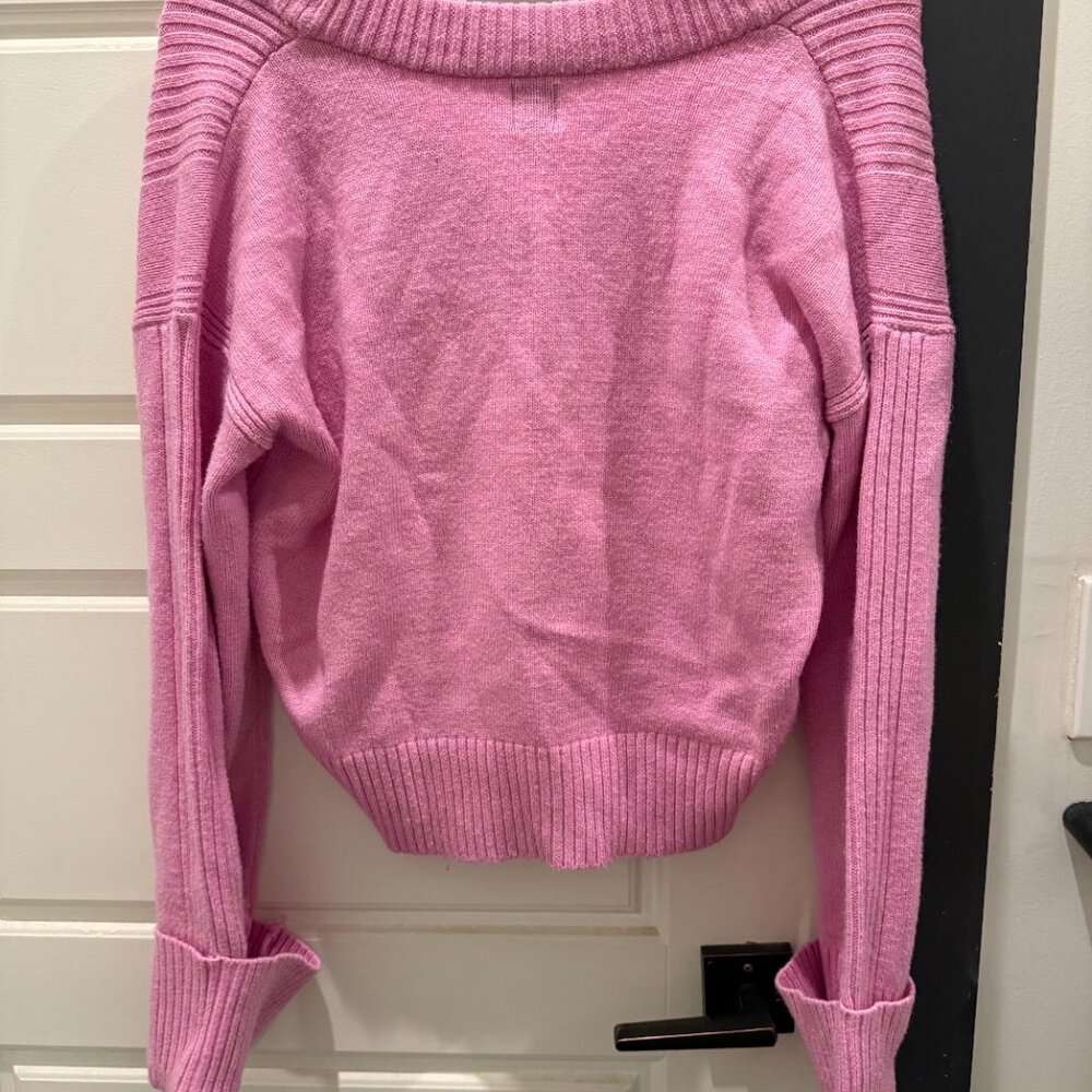 River Island boxy ribbed cardigan in bright pink size XS - Picture 7 of 8